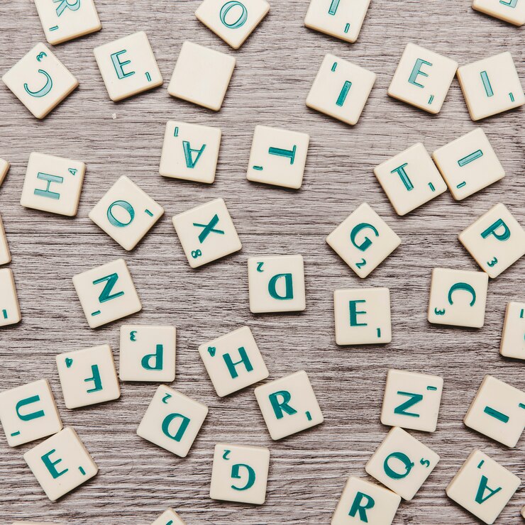 Jeu de lettres représente les pièces du jeu SCRABBLE